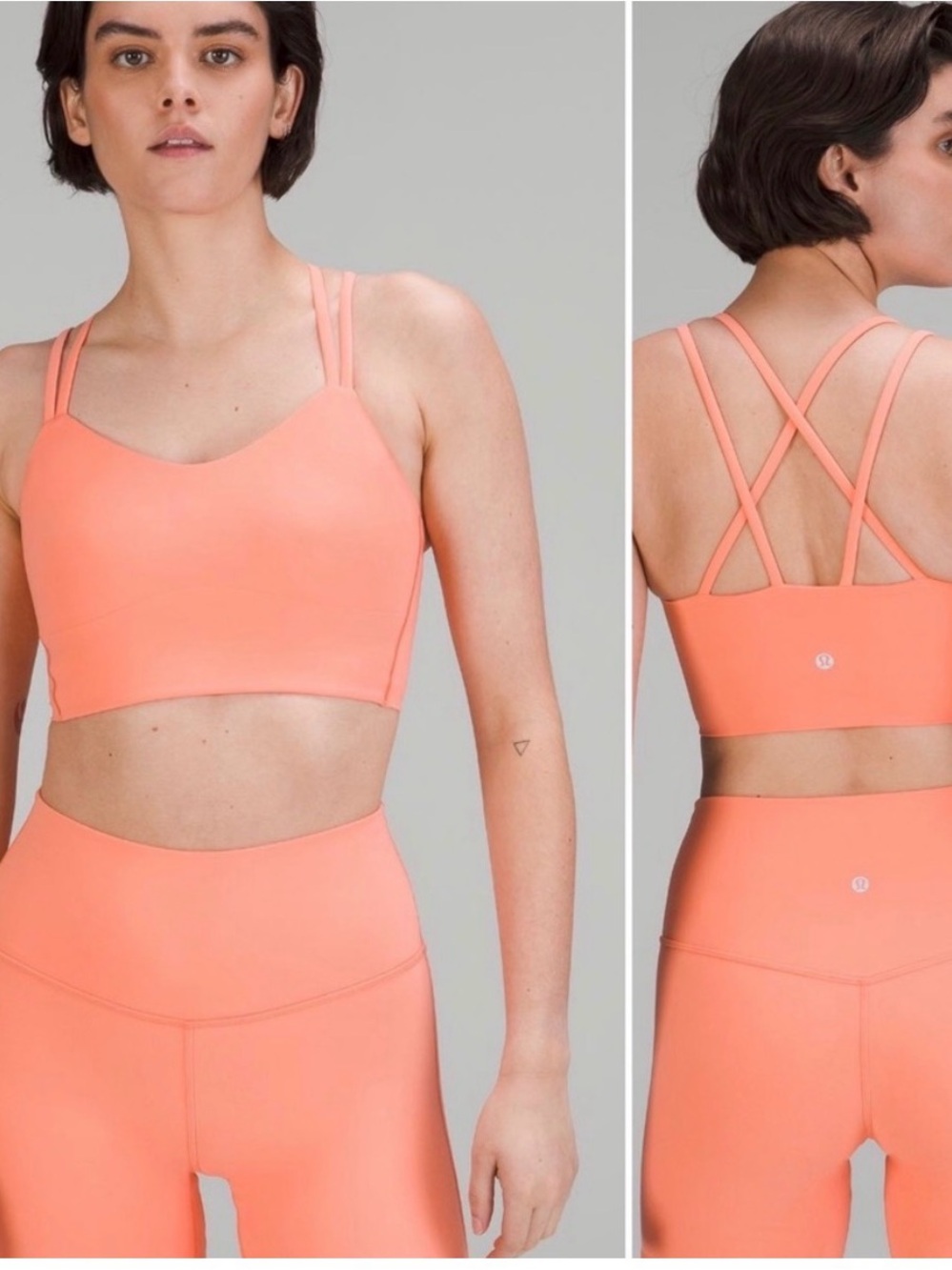 Lululemon Like A Cloud Longline Bra Sunny Coral Size 6